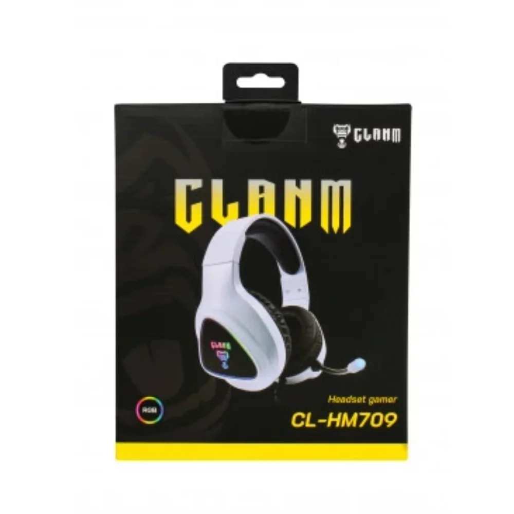 Imagem 2 de 5 do produto Headset Gamer Night Mount LED Rainbow Com Fio Cl-hm709 Branco Usb Stereo