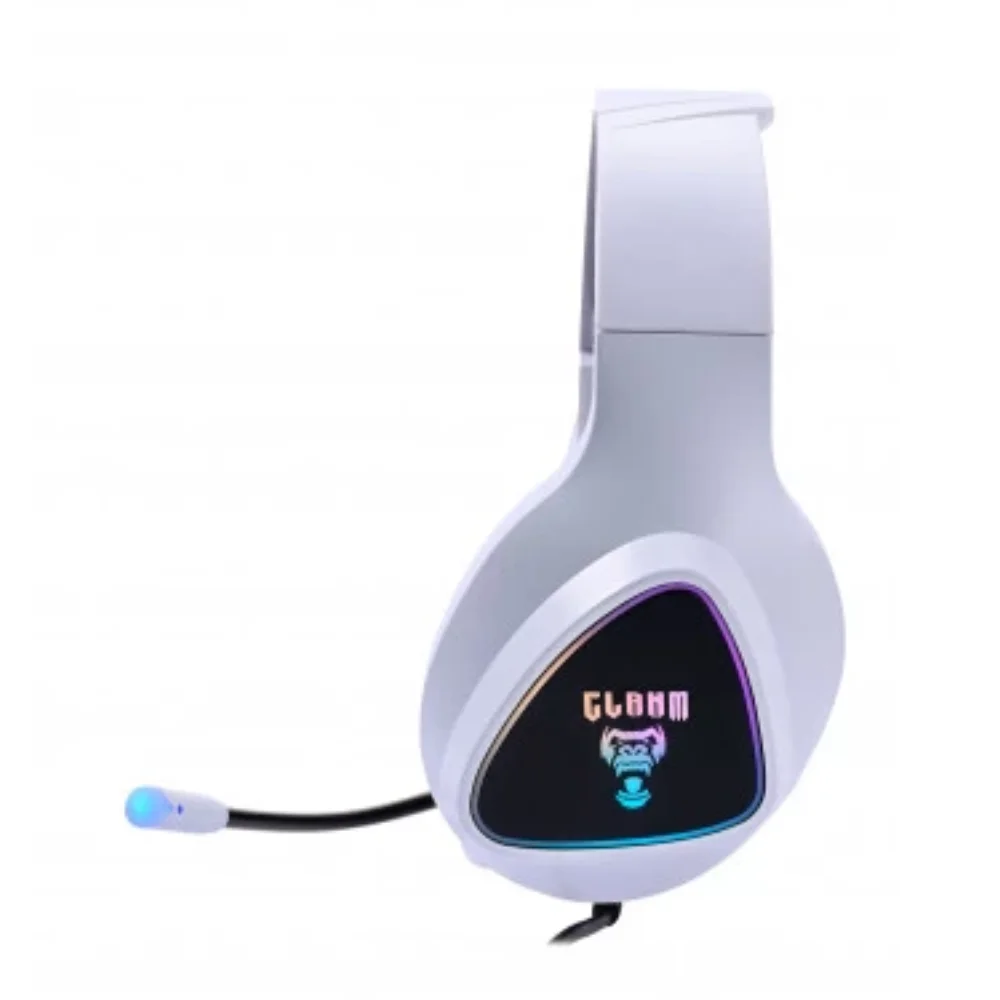 Imagem 4 de 5 do produto Headset Gamer Night Mount LED Rainbow Com Fio Cl-hm709 Branco Usb Stereo