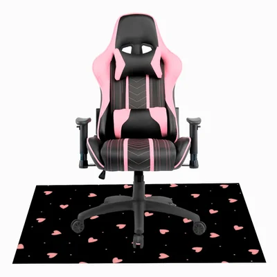 Tapete Gamer De Proteção Para Piso 100x70 - Coração Pattern