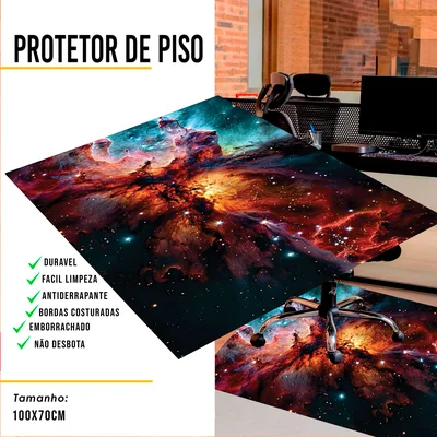 Tapete Gamer De Proteção Para Piso 100x70 - Nebulosa — foto 5