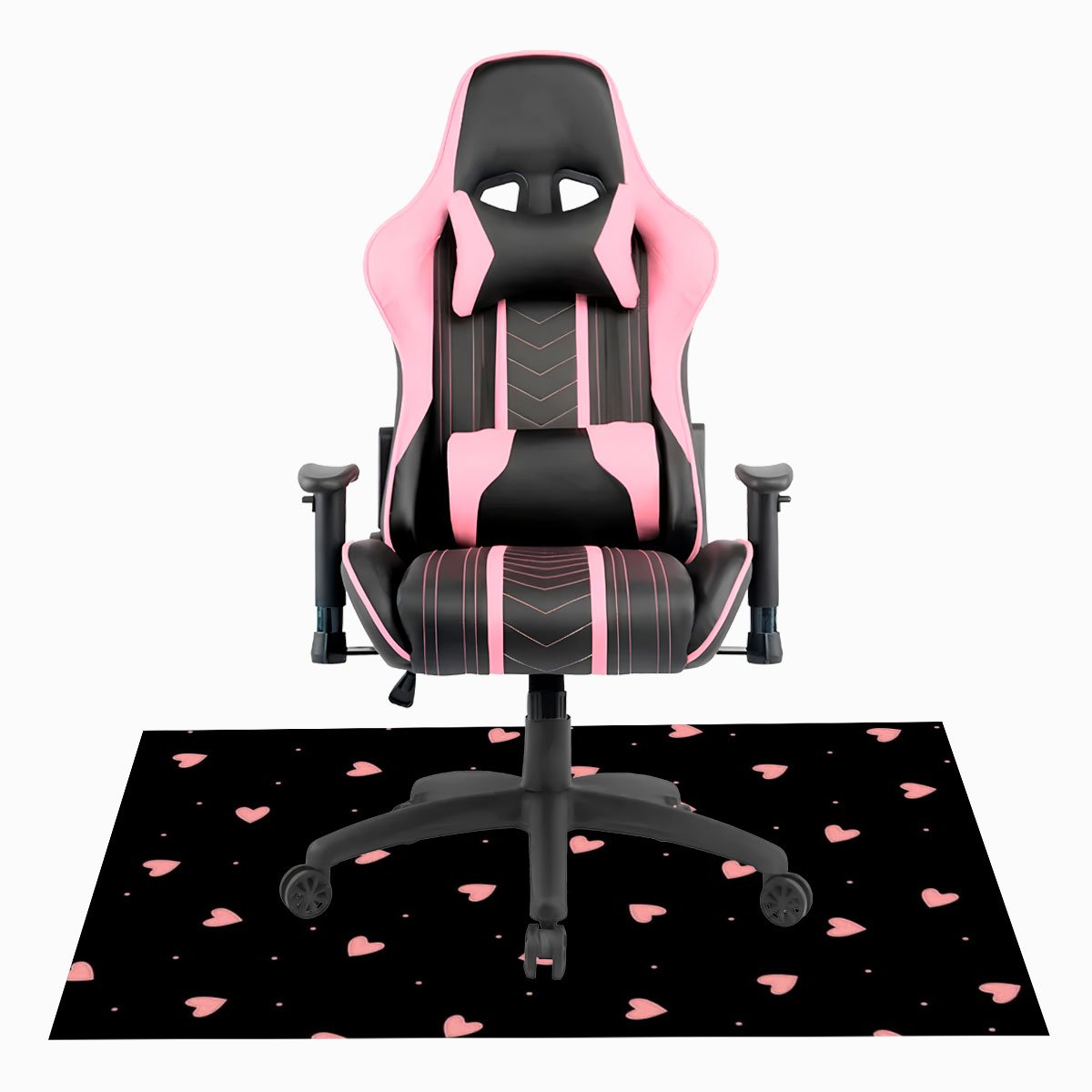 Tapete Gamer De Proteção Para Piso 100x70 - Coração Pattern