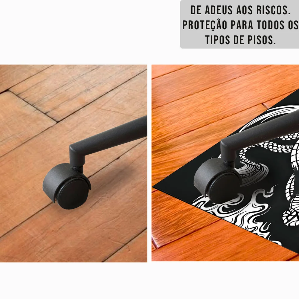 Imagem 3 de 5 do produto Tapete Gamer De Proteção Para Piso 100x70 - Dragão Chines Japones