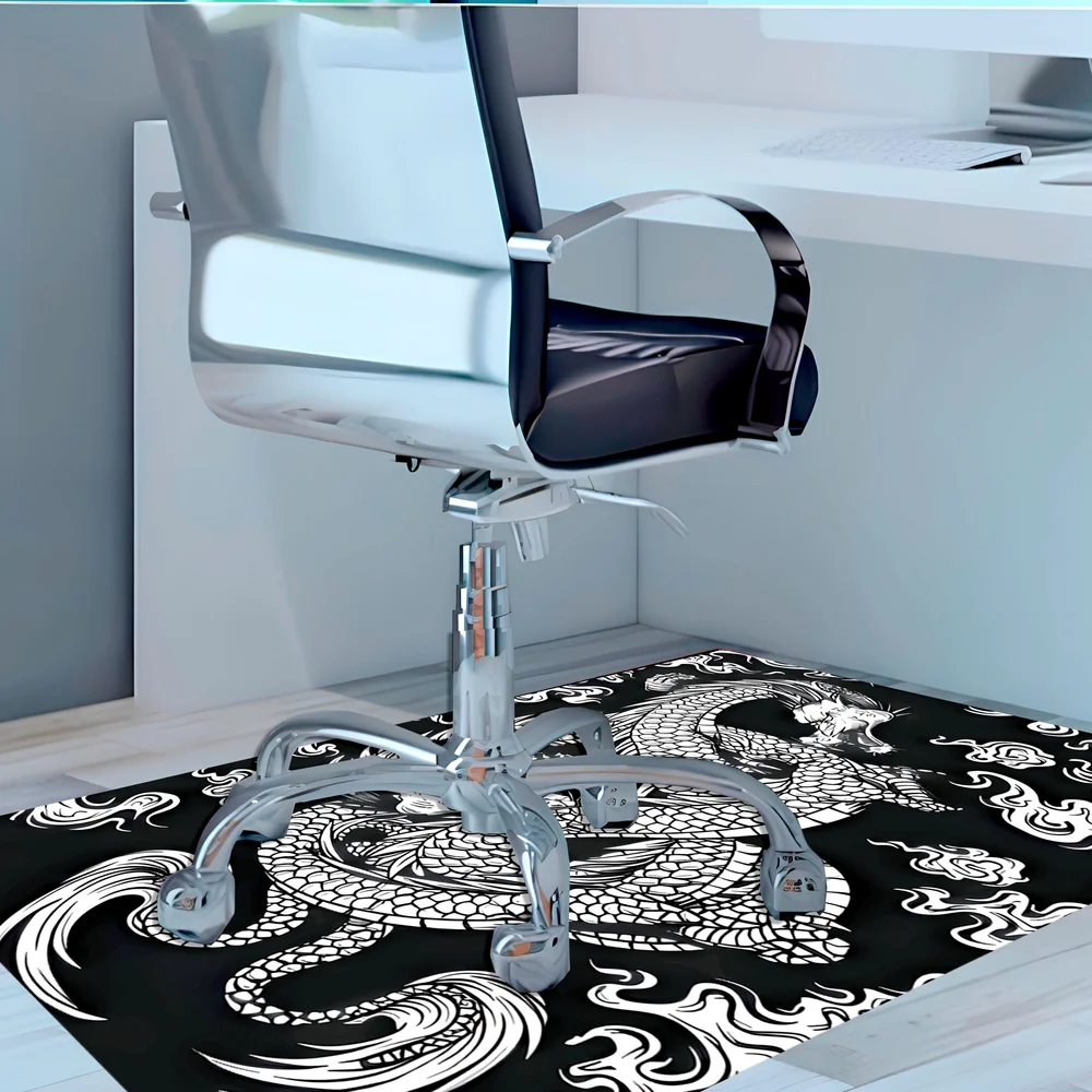 Imagem 4 de 5 do produto Tapete Gamer De Proteção Para Piso 100x70 - Dragão Chines Japones