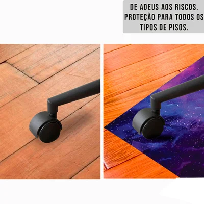 Tapete Gamer De Proteção Para Piso 100x70 - Universo Roxo — foto 2