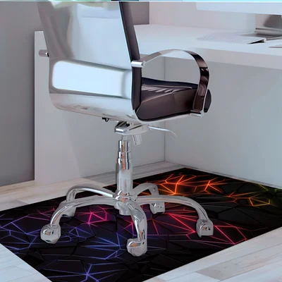 Tapete Gamer De Proteção Para Piso 100x70 - Neon Geometrico — foto 4
