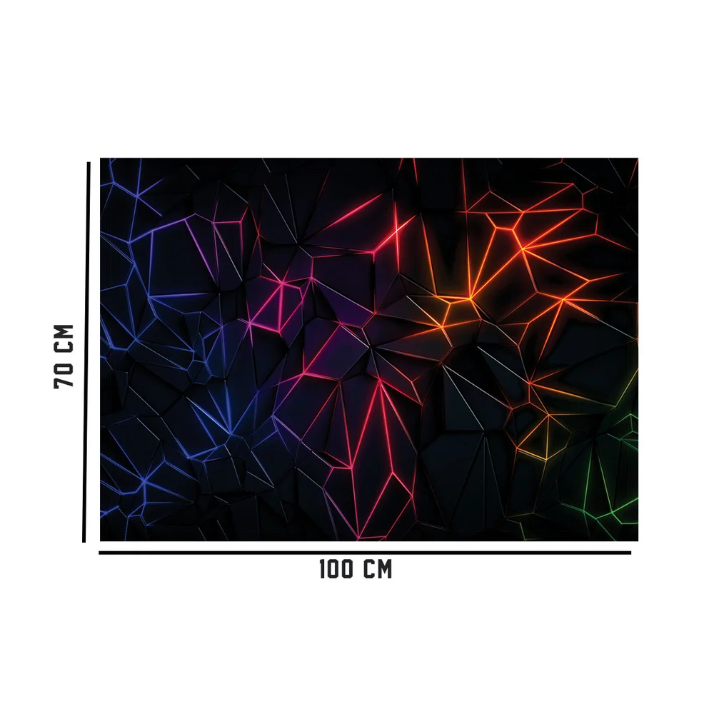 Imagem 3 de 5 do produto Tapete Gamer De Proteção Para Piso 100x70 - Neon Geometrico