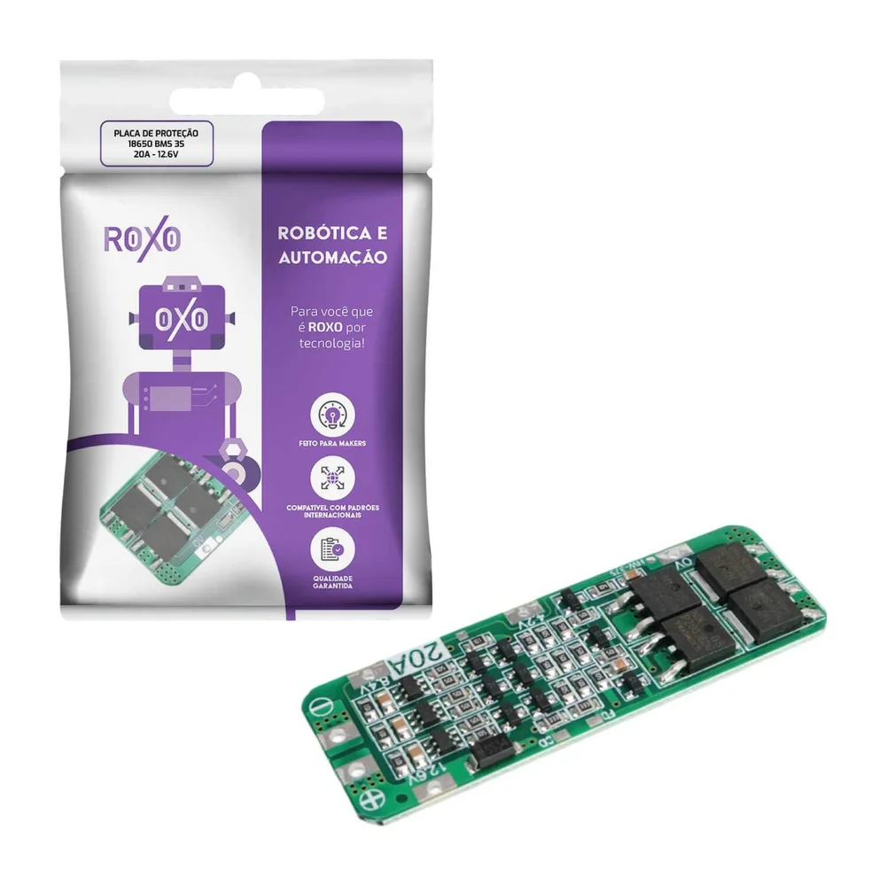 Imagem 4 de 5 do produto Placa De Proteção Para Baterias 18650 Bms 3s 20a 12,6v