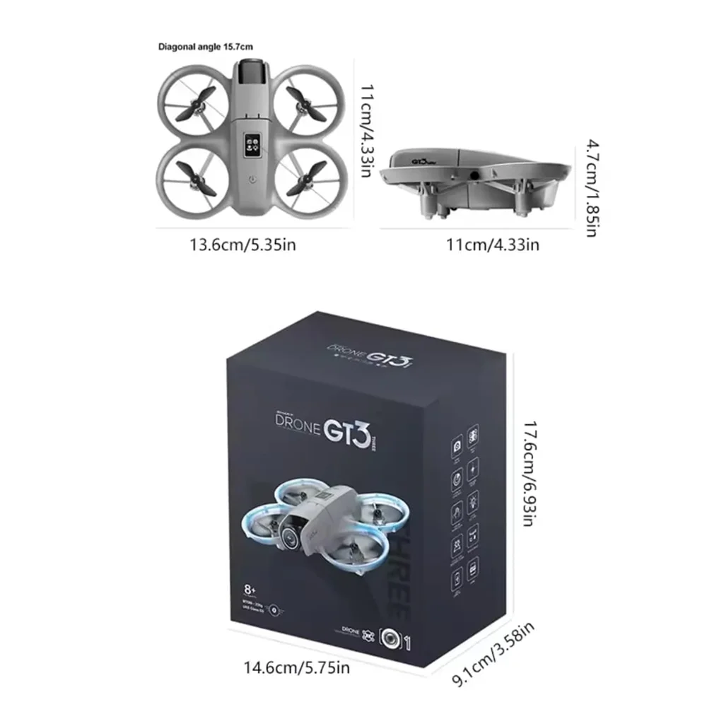 Drone Mini 8k Dupla Camera Com Gps Sensores  Para Detecção De Obstaculos