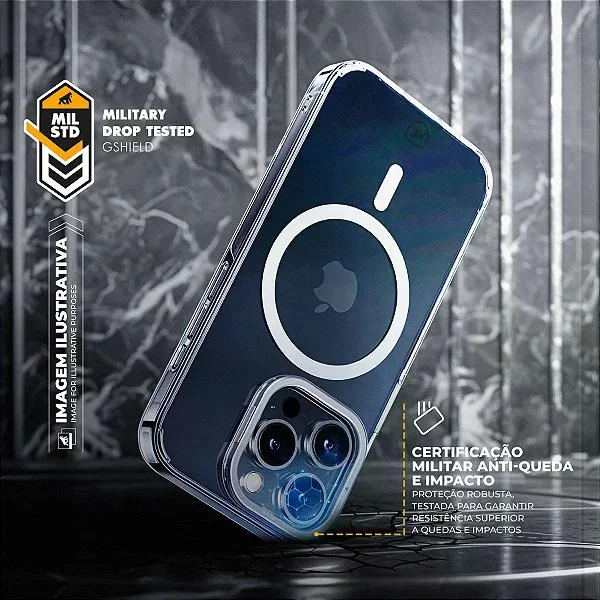 Imagem 4 de 5 do produto Capa Para Iphone 15 Pro - Magsafe Crystal Armor Stand - Não Amarela - Gshield