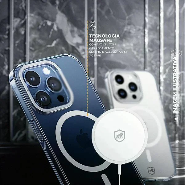 Imagem 5 de 5 do produto Capa Para Iphone 15 Pro - Magsafe Crystal Armor Stand - Não Amarela - Gshield