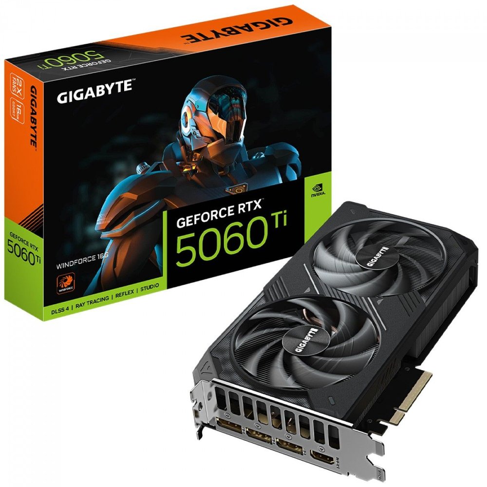 Placa De Vídeo RTX 5060TI Windforce Oc Sff Nvidia Gigabyte, 16GB, GDDR7, 128Bits - Gv-N506twf2oc-16gd