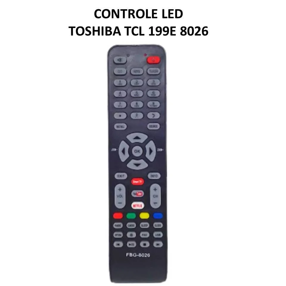Imagem 2 de 4 do produto Controle Remoto Tv LED Toshiba Tcl 199e Compatível 8026