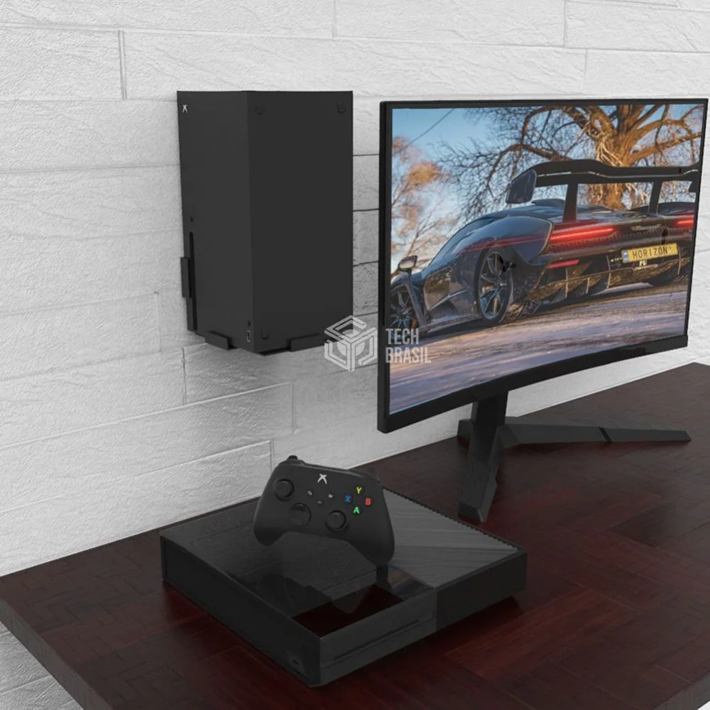 Suporte De Parede Em Aço Para XBOX Series X Base Preto