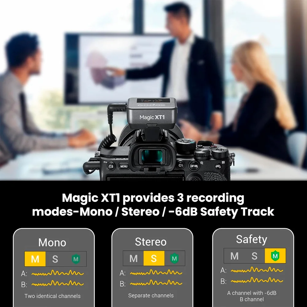 Imagem 2 de 5 do produto Sistema Microfone Sem Fio Godox Magic Xt1 2.4ghz Preto