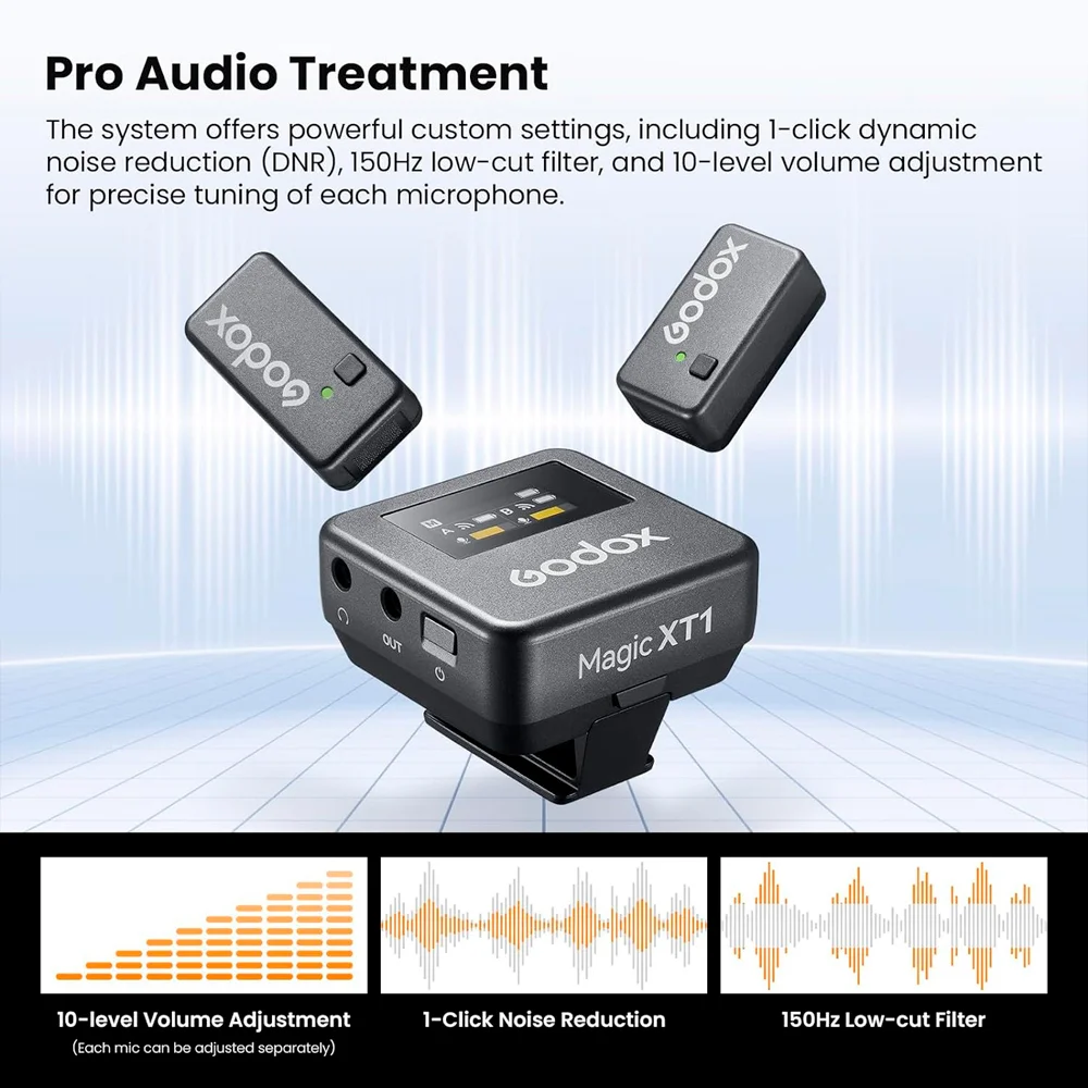 Imagem 3 de 5 do produto Sistema Microfone Sem Fio Godox Magic Xt1 2.4ghz Preto