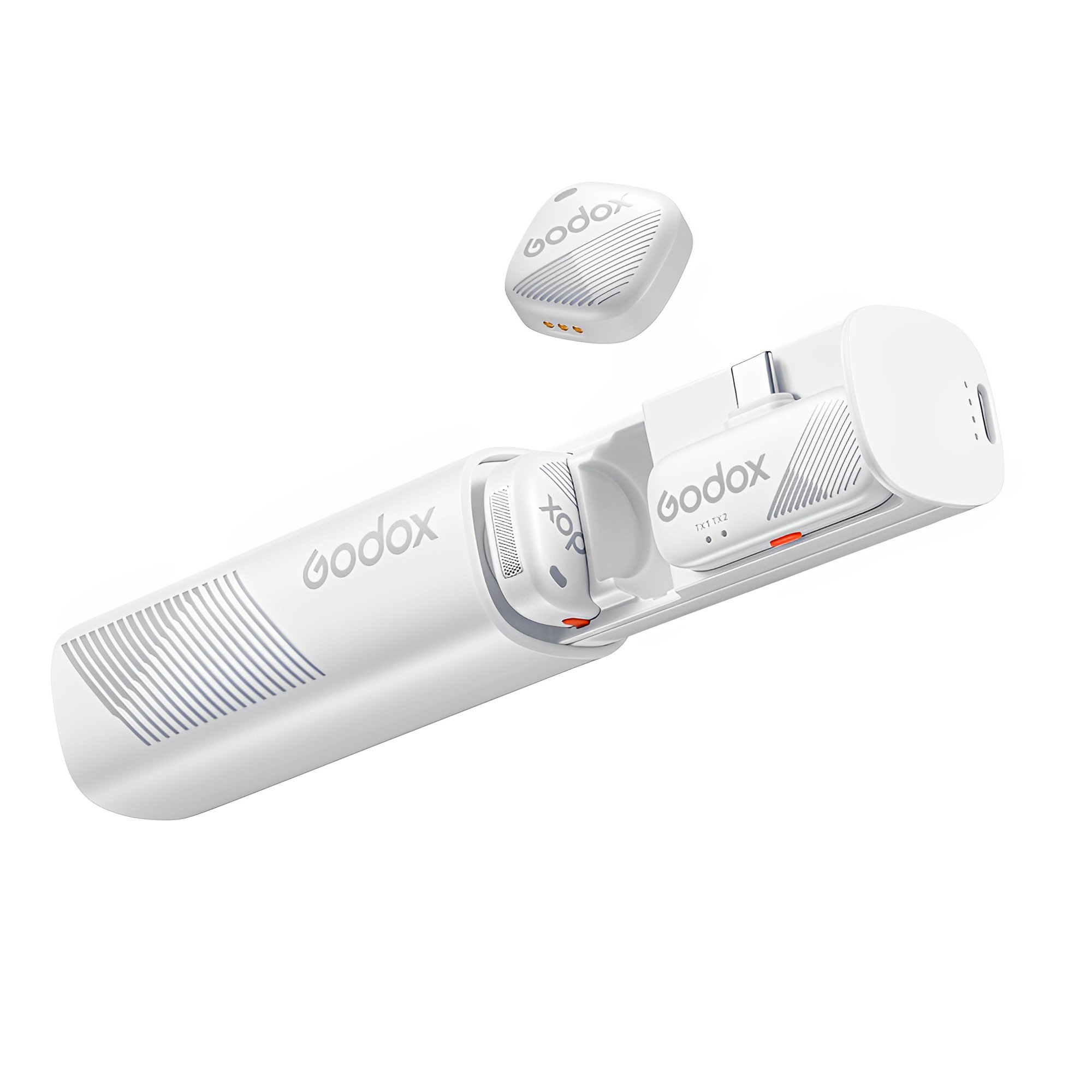 Microfone Sem Fio Godox Cube Sc Usb C Lapela 2.4ghz Branco