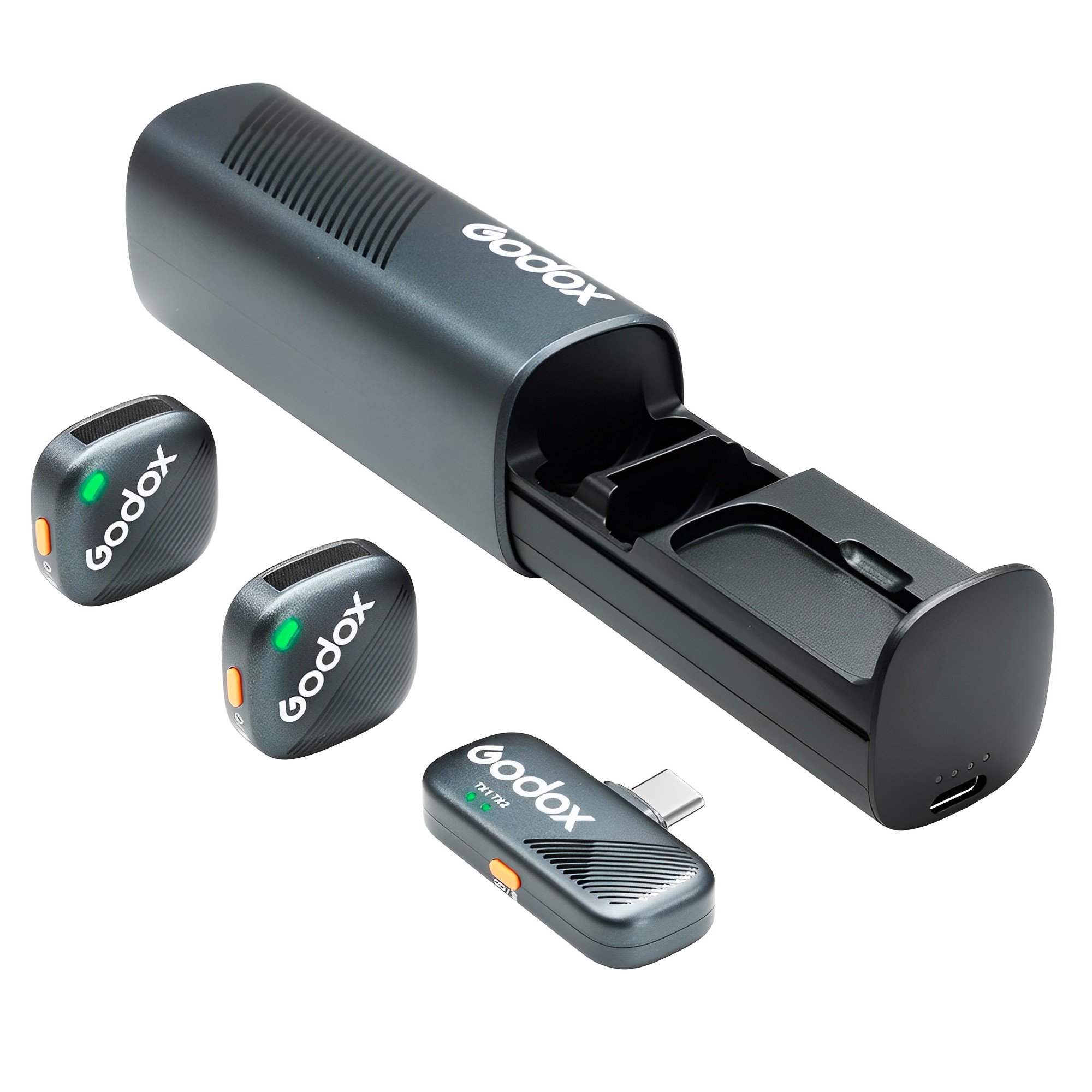 Microfone Sem Fio Godox Cube Sc Usb C Lapela 2.4ghz Preto