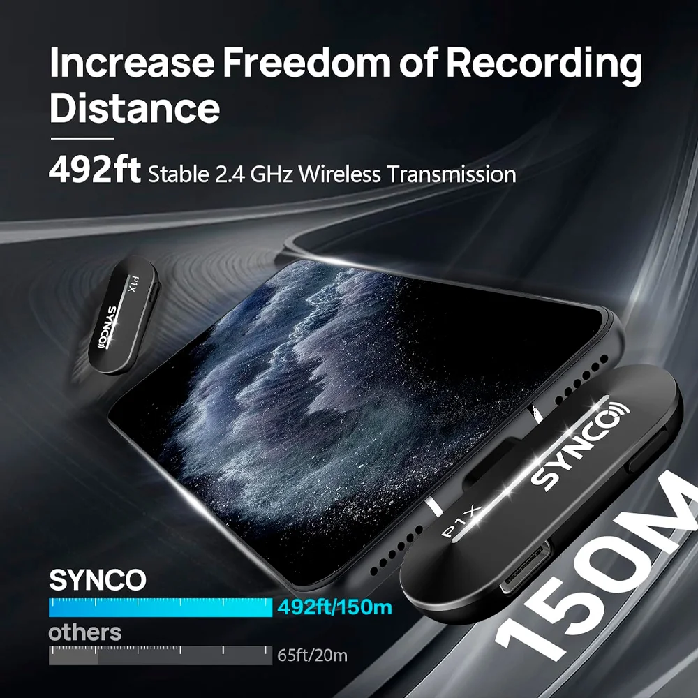 Imagem 5 de 5 do produto Microfone Sem Fio Synco P1xl Lightning Lapela Ios Preto