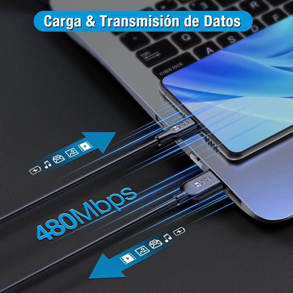 Imagem 3 de 5 do produto Cabo Usb A P/micro Usb 1hora 2.1a Macho/macho 1m Preto