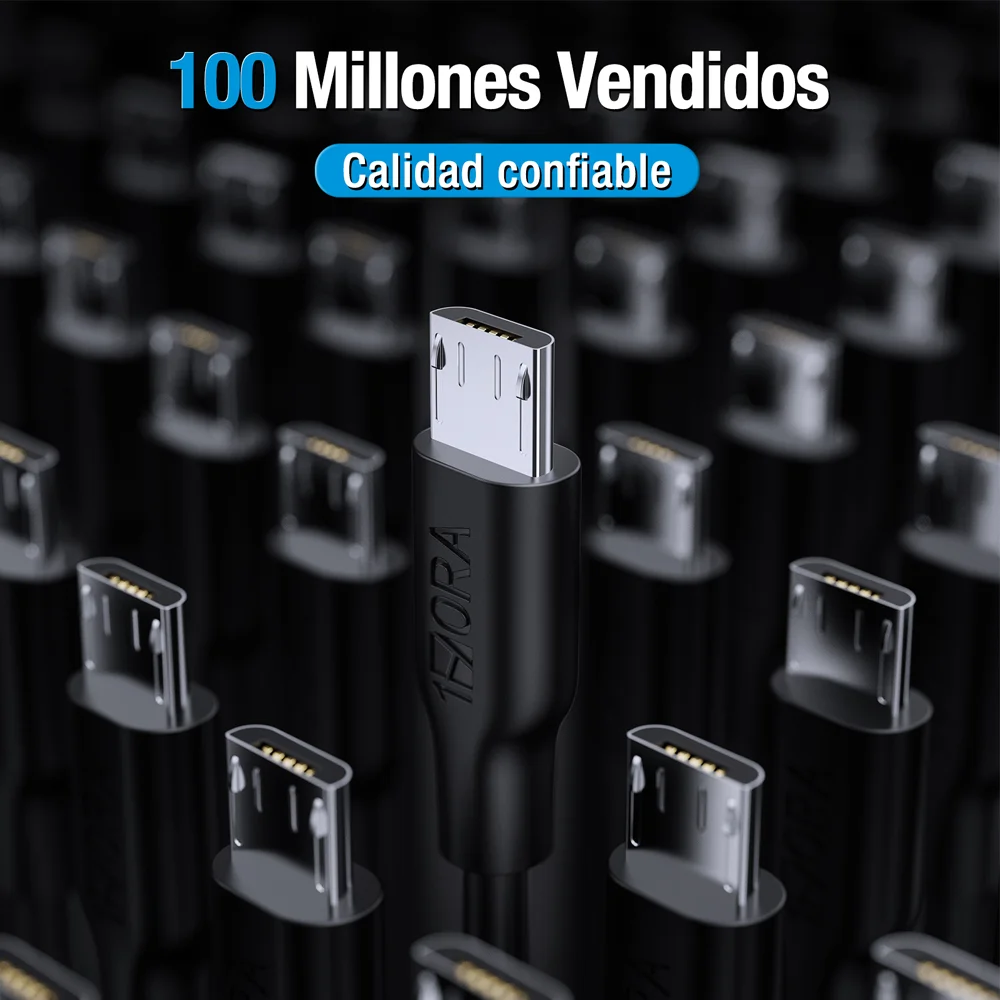 Imagem 5 de 5 do produto Cabo Usb A P/micro Usb 1hora 2.1a Macho/macho 1m Preto