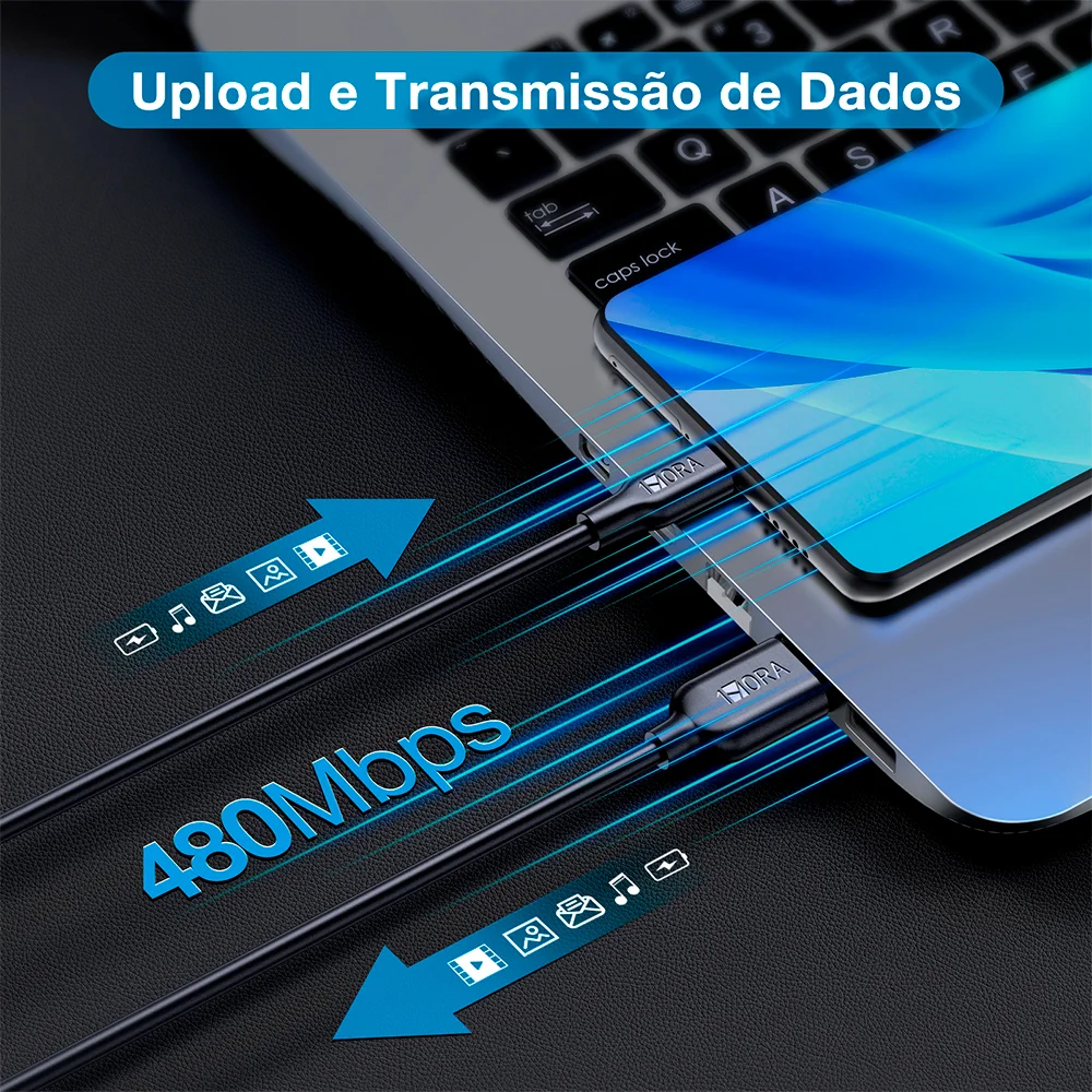 Imagem 4 de 5 do produto Cabo Micro Usb Para Usb A 1hora 2.1a Macho 2m Preto