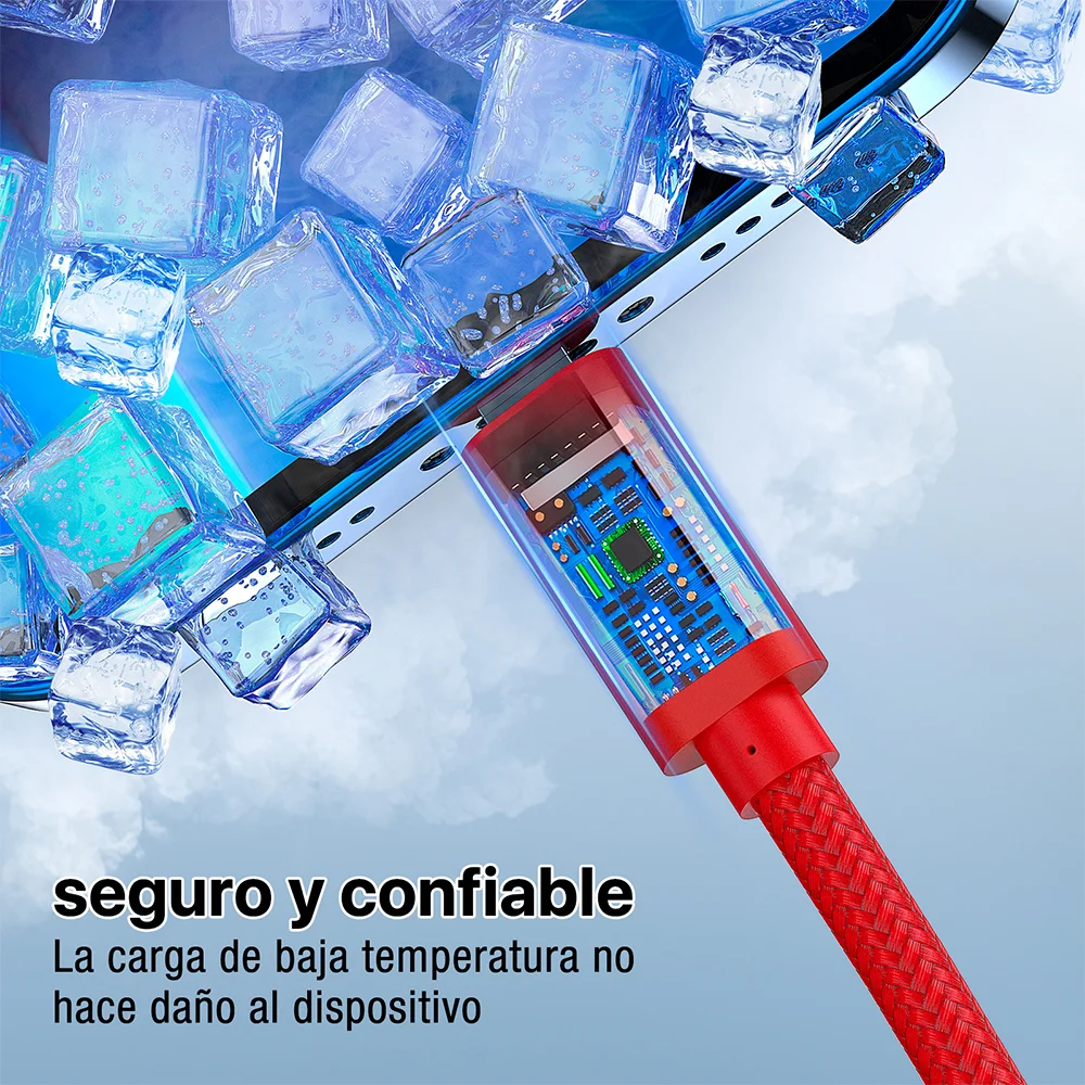 Imagem 4 de 5 do produto Cabo Lightning P/usb A 1hora Máx. 2.4a Macho 1m Vermelho