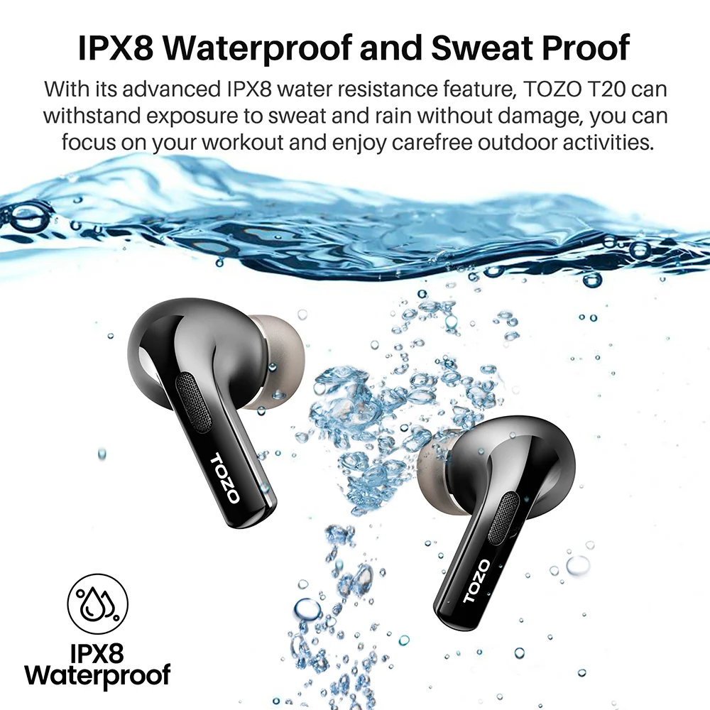 Imagem 3 de 5 do produto Fone De Ouvido Sem Fio Tozo Tonal Pods Bt 5.3 Preto