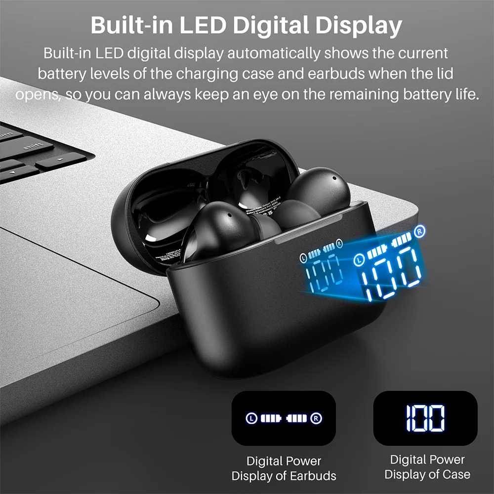 Imagem 4 de 5 do produto Fone De Ouvido Sem Fio Tozo Tonal Pods Bt 5.3 Preto