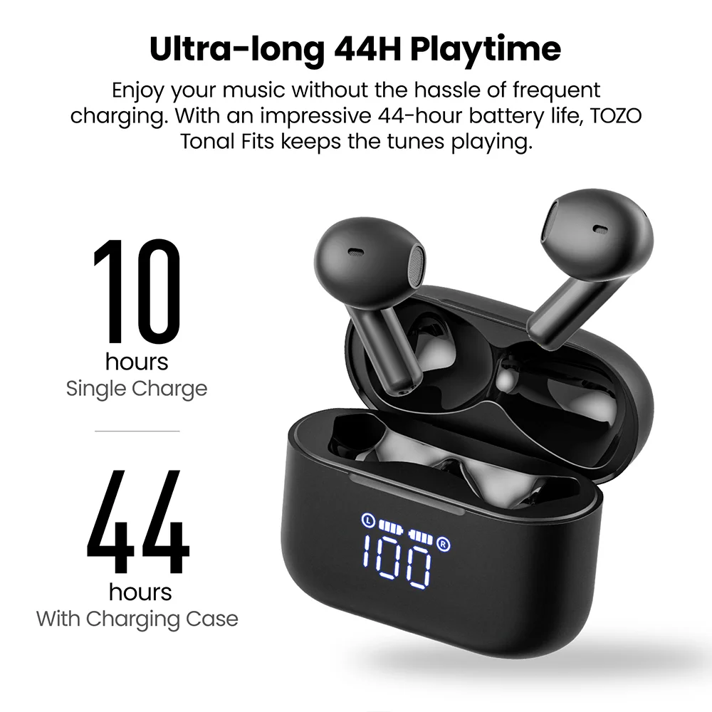 Imagem 4 de 5 do produto Fone Ouvido Sem Fio Tozo Tonal Fits Bluetooth 5.3 Preto