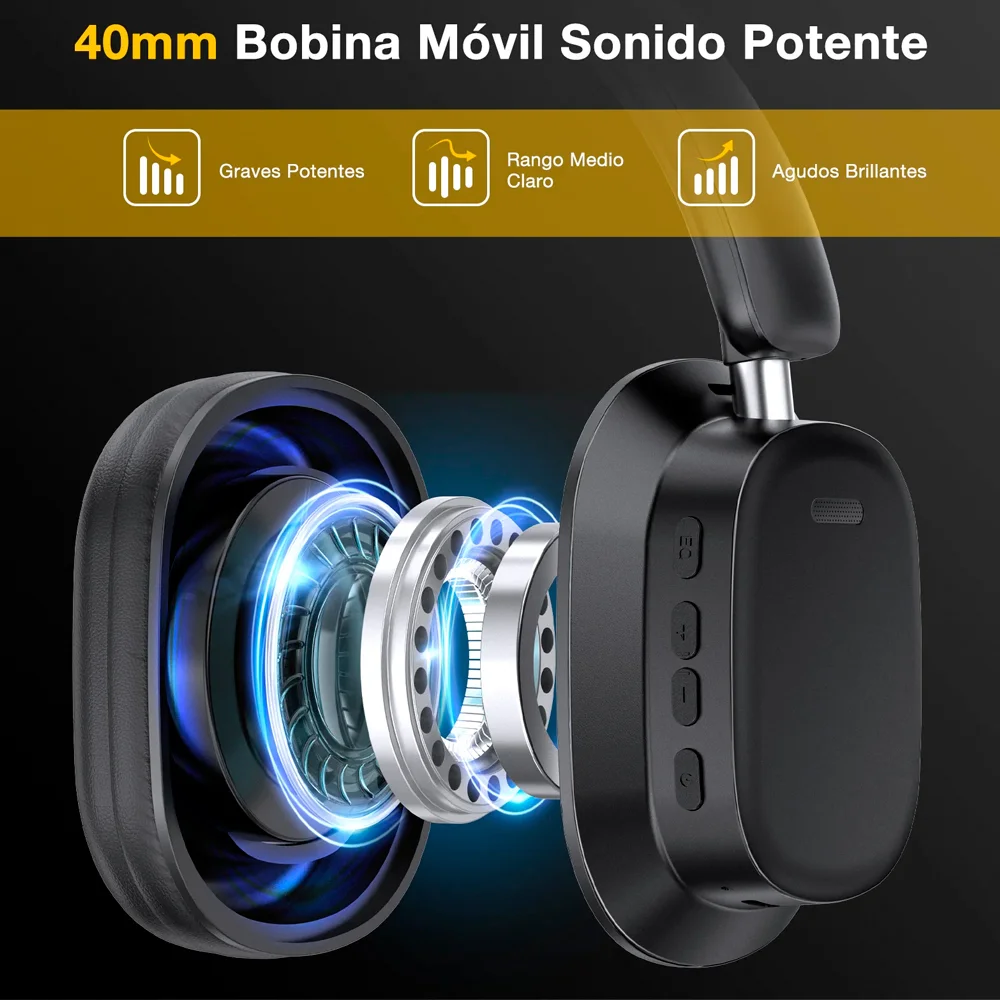 Imagem 5 de 5 do produto Fone Ouvido Sem Fio 1hora Headphone Bluetooth 5.3 Preto