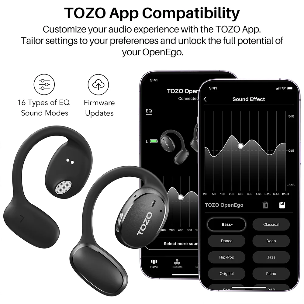 Imagem 4 de 5 do produto Fone De Ouvido Sem Fio Tozo Openego Bluetooth 5.3 Preto