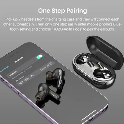 Fone Ouvido Sem Fio Tozo Agile Dots A00E2 BT 5.3 Preto — foto 3