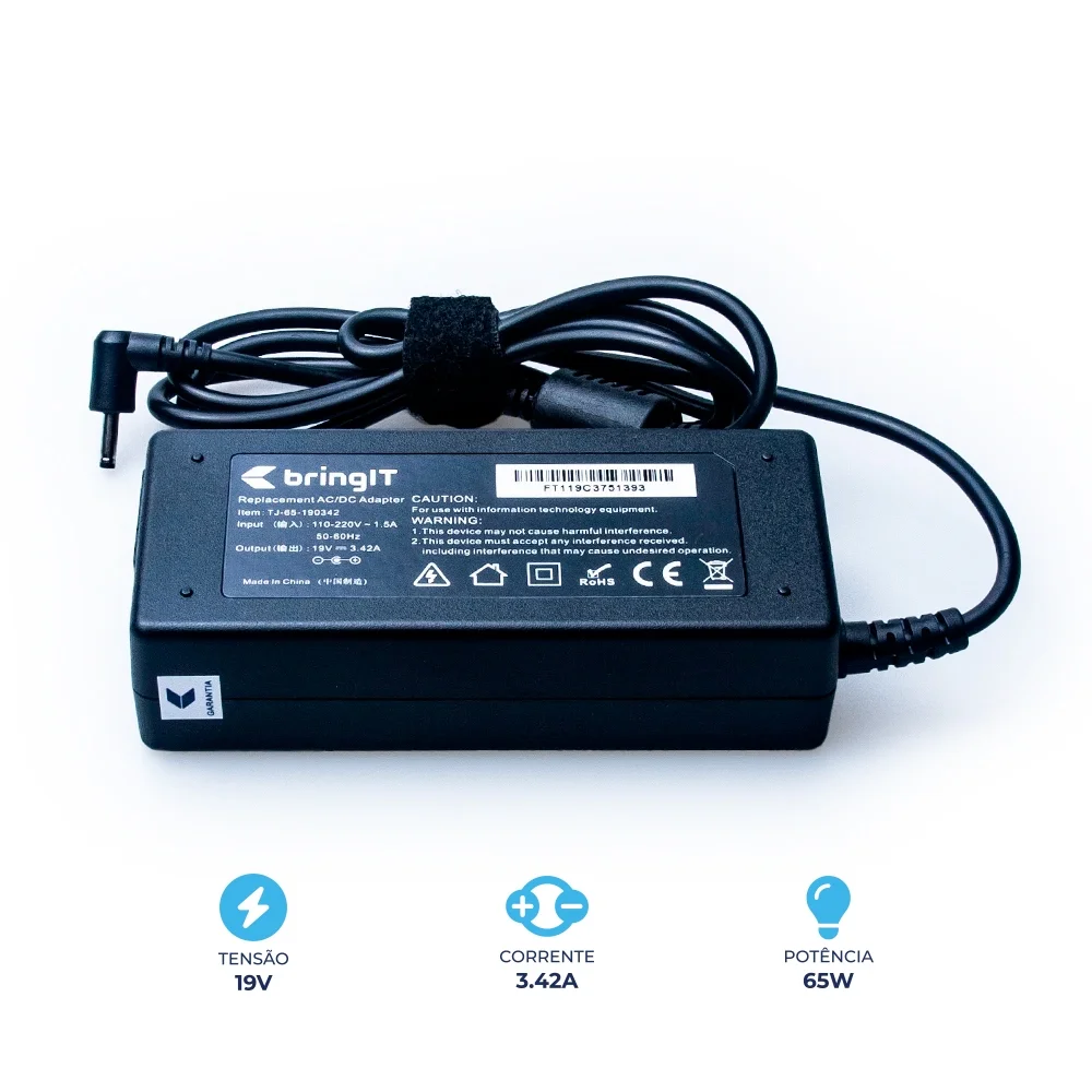 Fonte Carregador Para Notebook Acer Aspire A515-56-55ld 19v 3.42a 65w