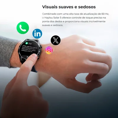 Smartwatch Haylou Solar 5 Bt 5.3 Tela 1,58 Pol. Preto — foto 4