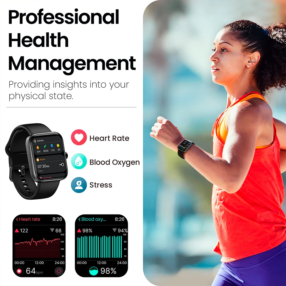 Imagem 4 de 5 do produto Smartwatch Tozo S3 Bluetooth 5.3 Tela 1,8 Pol. Preto