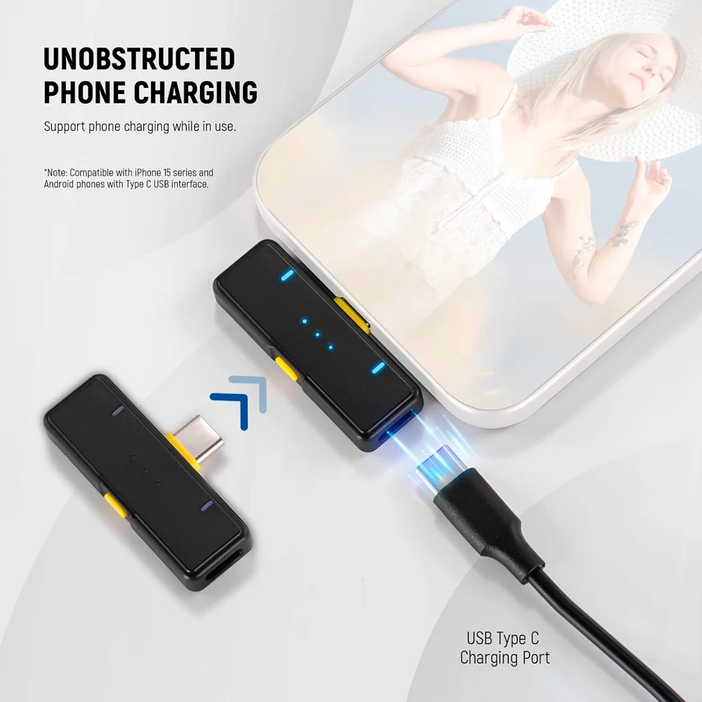 Imagem 5 de 5 do produto Microfone De Lapela Neewer Usb C Iphone 15/android Preto