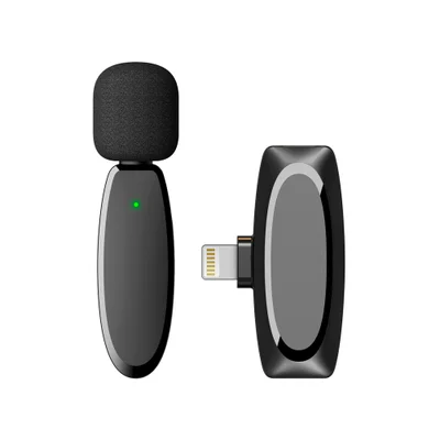 Microfone De Lapela Ap004 P/ios/lightning 2.4ghz Preto