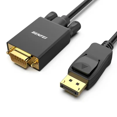 Cabo Displayport P/vga Benfei Macho Unidirecional Preto