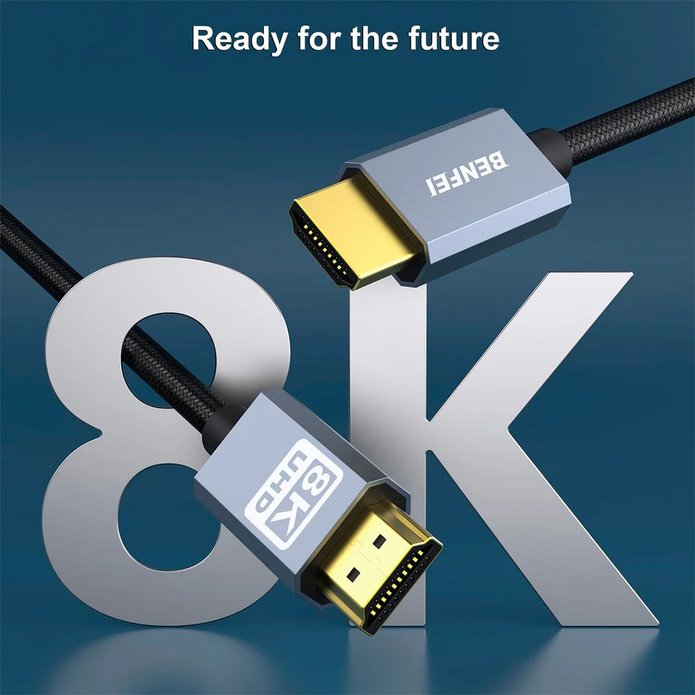 Imagem 2 de 5 do produto Cabo HDMI Benfei 8k Macho/macho 1,8 Metros Cinza