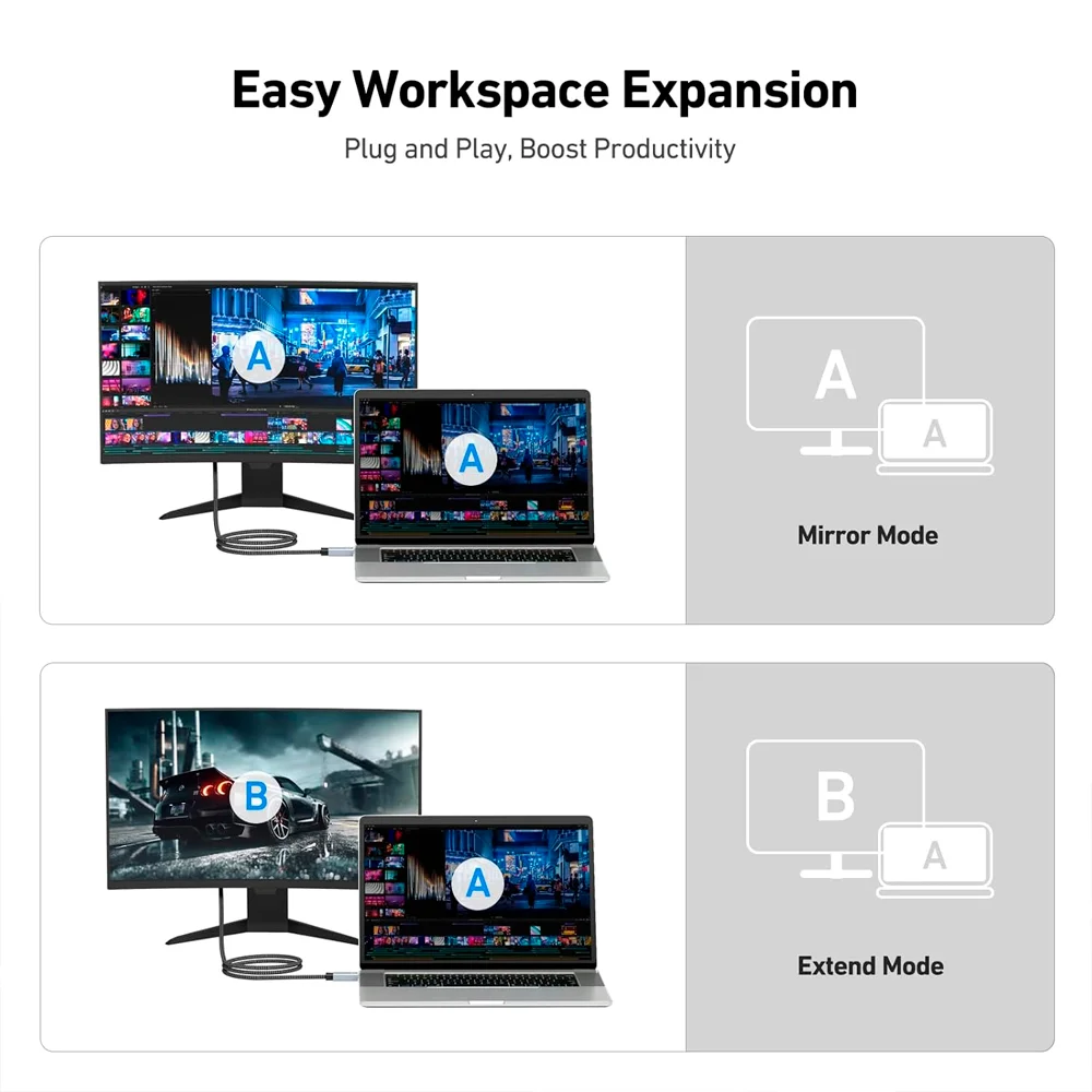 Imagem 3 de 5 do produto Cabo Displayport P/hdmi Benfei Macho/macho Preto