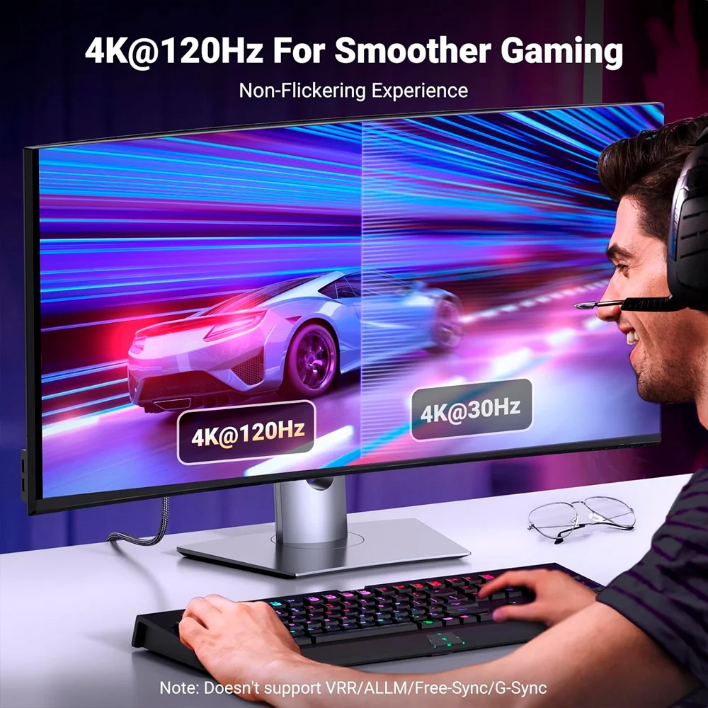 Imagem 3 de 5 do produto Cabo Displayport P/hdmi Ugreen 8k 60hz 2 Metros Preto