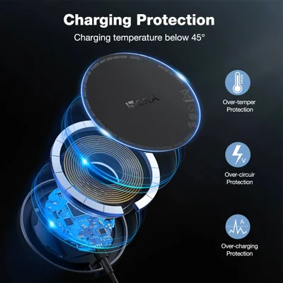 Carregador Rápido 1hora Sem Fio (wireless) Máx 15w Preto — foto 5