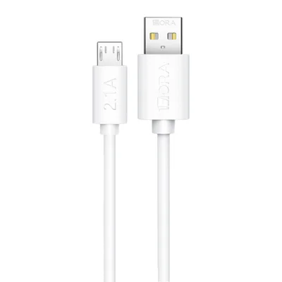 Cabo Micro Usb Pra Usb A 1hora 2.1a Macho 1metro Branco