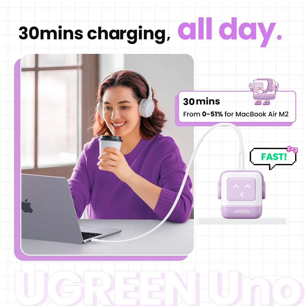 Imagem 4 de 5 do produto Carregador Parede Ugreen Portas Usb-a/c Máx. 65w Púrpura