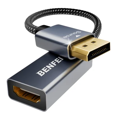 Adaptador Displayport P/hdmi Benfei Macho/fêmea Cinza