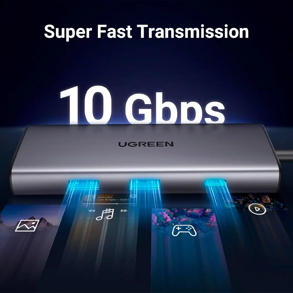 Imagem 3 de 5 do produto Hub Multifuncional Ugreen 7 Em 1 P/usb-c Cinza