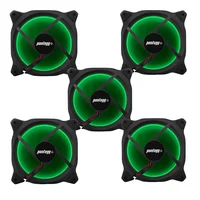 Kit 5 Cooler Fan Bs Reinforced  Verde 15 LEDs Para Gabinete 120mm X 120mm 2