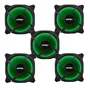 Kit 5 Cooler Fan Bs Reinforced  Verde 15 LEDs Para Gabinete 120mm X 120mm 3
