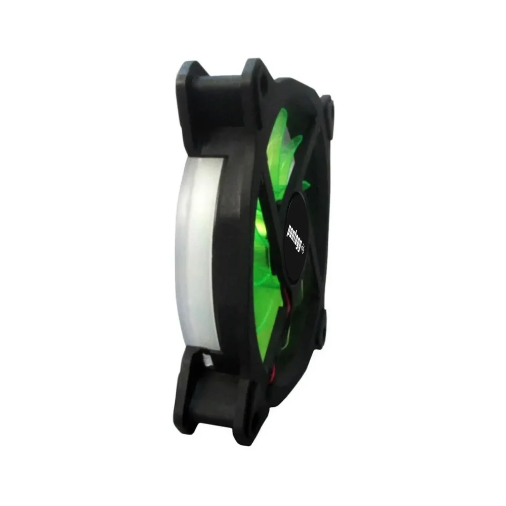 Kit 5 Cooler Fan Bs Reinforced  Verde 15 LEDs Para Gabinete 120mm X 120mm 5