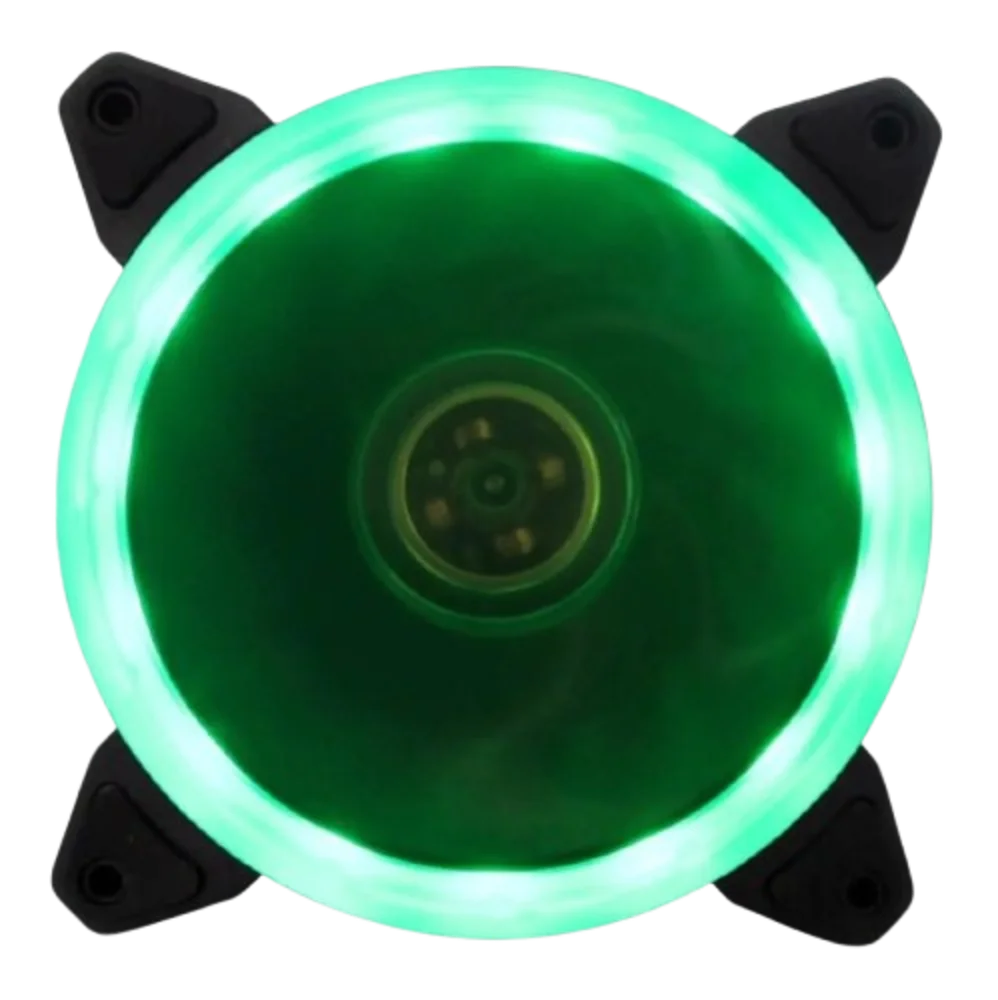 Kit 5 Cooler Fan Bs Reinforced  Verde 15 LEDs Para Gabinete 120mm X 120mm 6